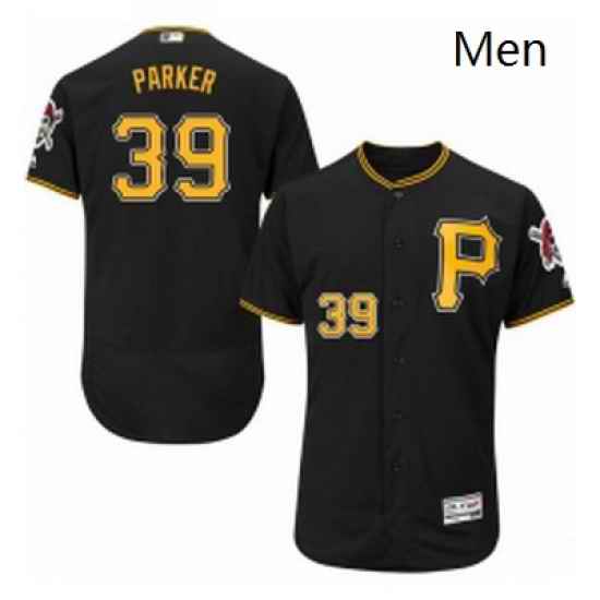 Mens Majestic Pittsburgh Pirates 39 Dave Parker Black Alternate Flex Base Authentic Collection MLB Jersey